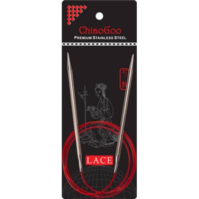 AIGUILLES CIRCULAIRES FIXES METAL CHIAOGOO RED LACE - 100CM - N°3.5